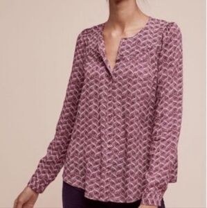 FINAL PRICE Maeve | Anthropologie Orli Bibbed Button Down Top